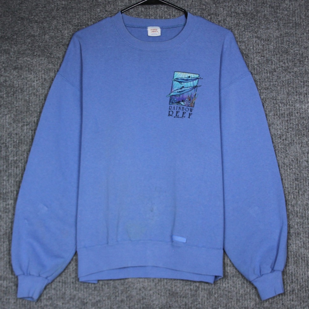 Crazy Shirts Hawaii Rainbow Reef Graphic Mens Crewneck Sweatshirt Medium